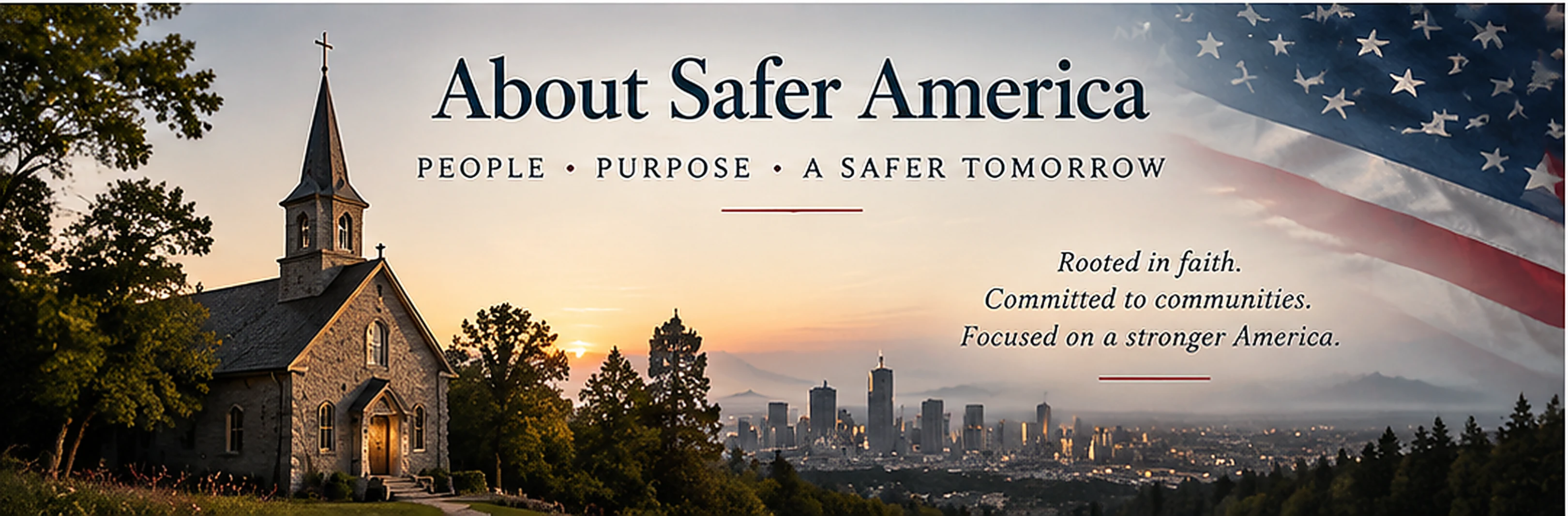 People gathered together representing About Safer America: People, Purpose, A Safer Tomorrow